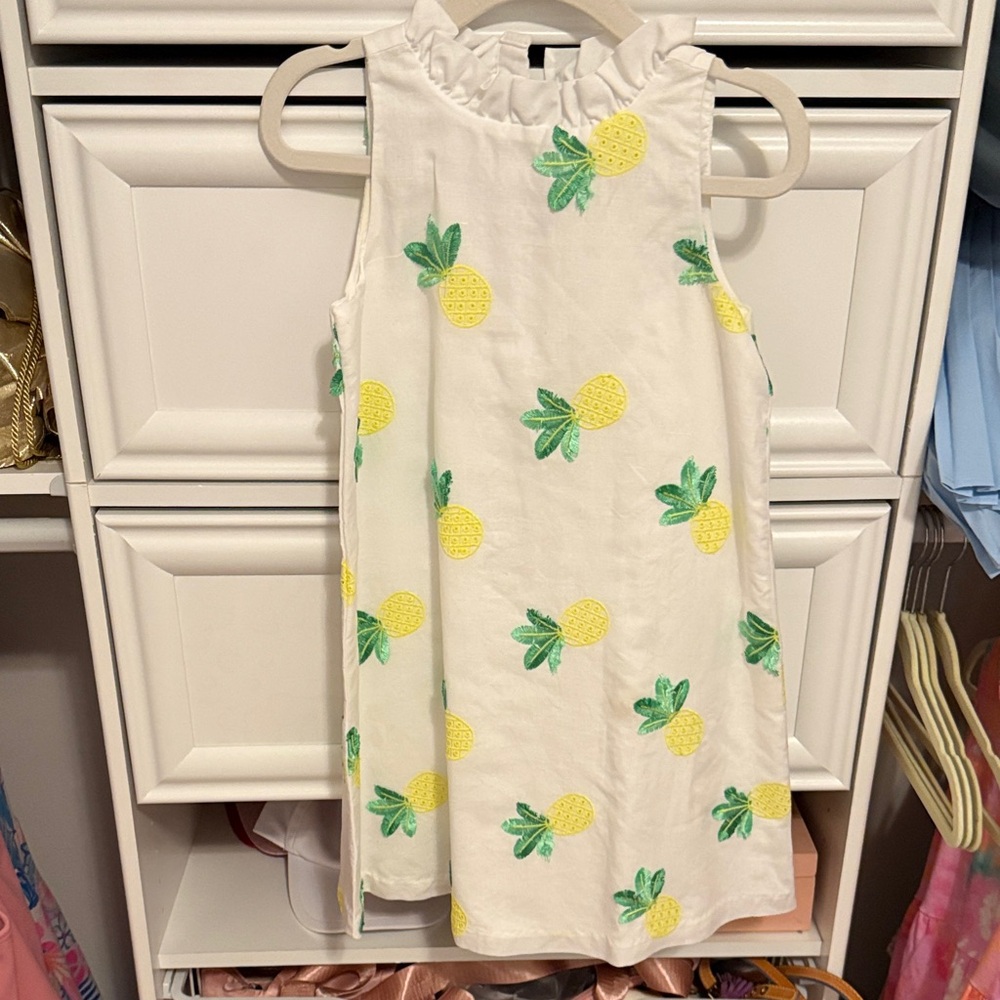 Janie & Jack white Dress with Pineapple Print